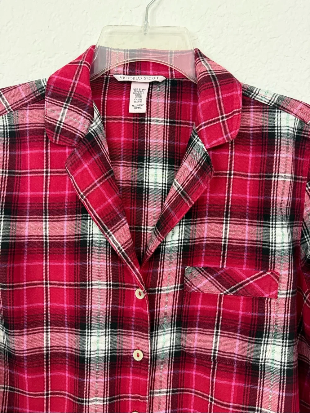 Victoria's Secret Red and Black Plaid Women Pajama Set Sz XS Pants M